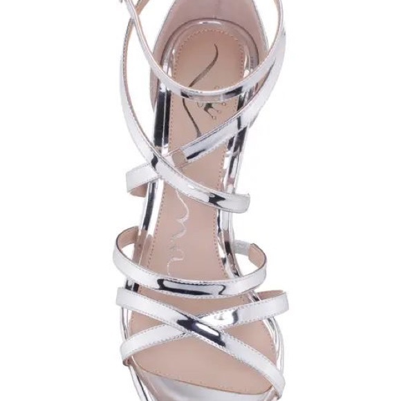 Elegant Silver Strappy Heels - Picture 2 of 8